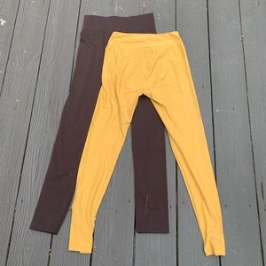 🍂 Set of 2 - Leggings Brown & Mustard One Size 🍂